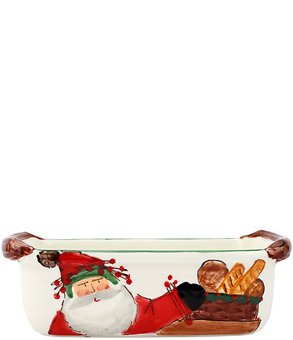 VIETRI Holiday Old St. Nick Collection Loaf Pan