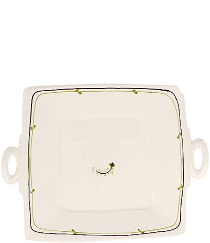 VIETRI Lastra Fiori Di Bosco Handled Square Platter