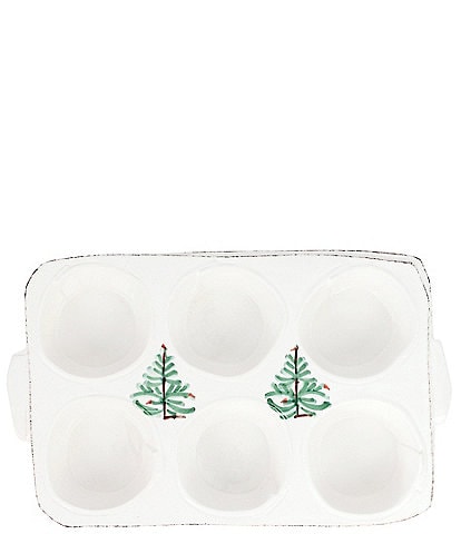 VIETRI Lastra Holiday Collection Muffin Tin