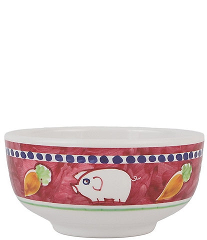 VIETRI Melamine Campagna Porco Pig Print Cereal Bowl