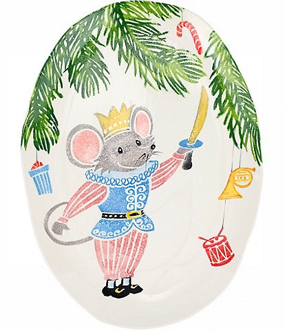 VIETRI Nutcrackers Mouse King Medium Oval Platter