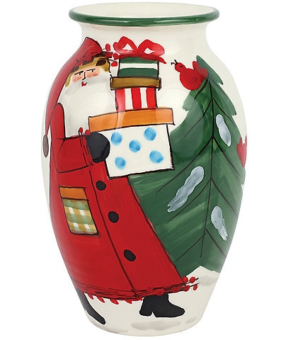VIETRI Old St Nick Collection Holiday Vase