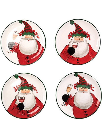 VIETRI Old St. Nick Cocktail Plates - Set of 4