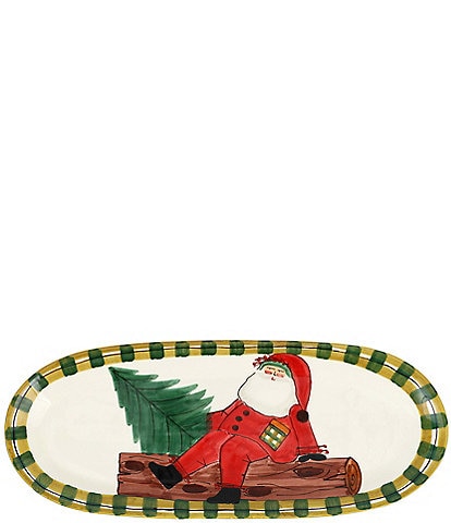 VIETRI Old St. Nick Large Narrow Oval Platter