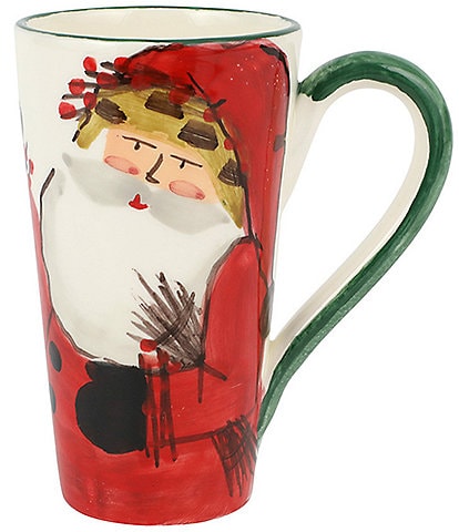 VIETRI Old St. Nick Latte Mug with Bird Nest