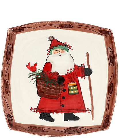 VIETRI Old St. Nick Outdoorsman Square Platter