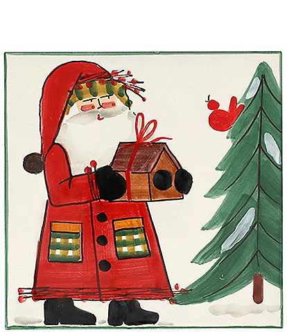 VIETRI Old St. Nick Trivet with Bird House