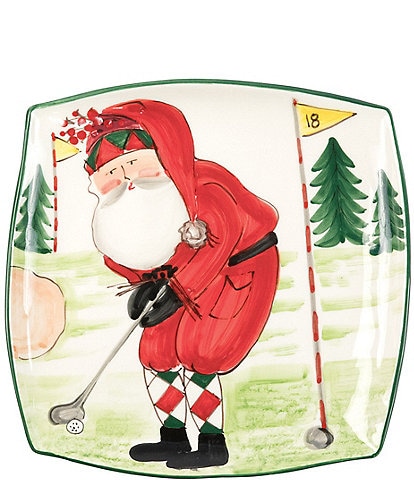 VIETRI Old St.Nick Square Golfing Platter