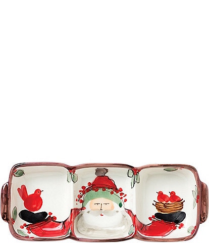 VIETRI Old St.Nick Three Part Server Tray