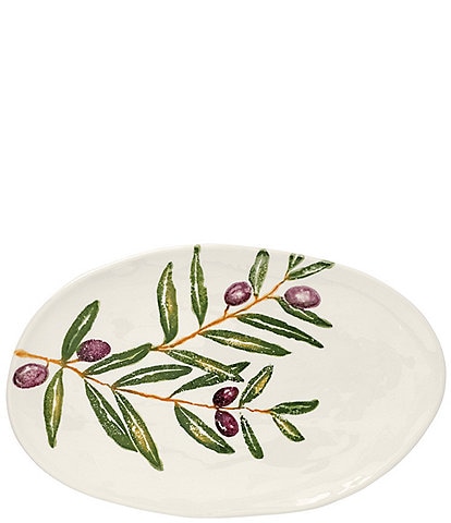 VIETRI Oliva Collection Small Olive Branch Oval Platter