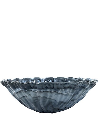 VIETRI Onda Collection Glass Gray Medium Bowl