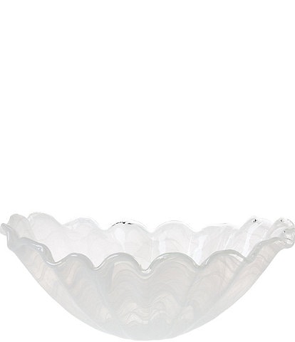 VIETRI Onda Glass Large Blown Glass Centerpiece Bowl