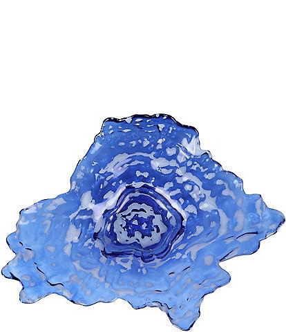 VIETRI Ostrica Glass Blue Large Decorative Platter