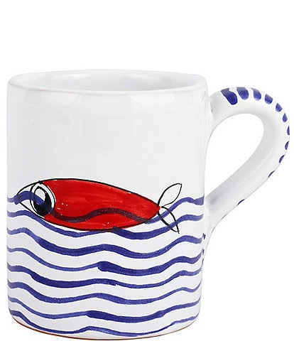 VIETRI Pesce Pazzo Red Swimming Fish Mug