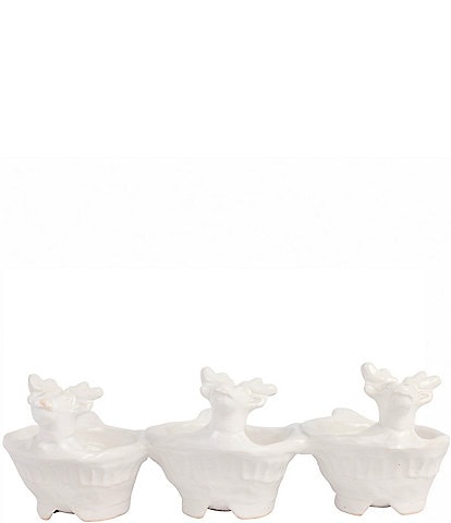 VIETRI Pietra Natale Figural Deer Three-Part Server