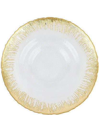 VIETRI Rufolo Glass Gold Brushstroke Medium Shallow Bowl