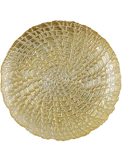 VIETRI Rufolo Glass Gold Crocodile Salad Plate