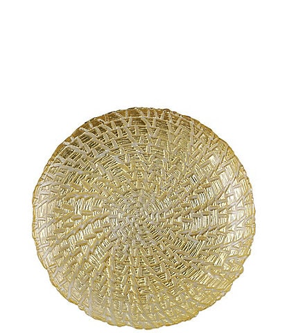 VIETRI Rufolo Glass Gold Crocodile Salad Plate