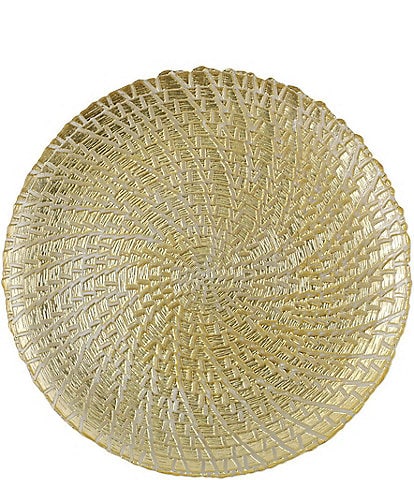 VIETRI Rufolo Glass Gold Crocodile Service Plate/Charger