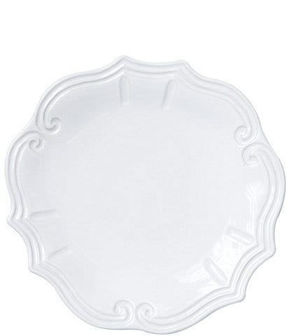 VIETRI Sinc Incanto Stone White Baroque Dinner Plate