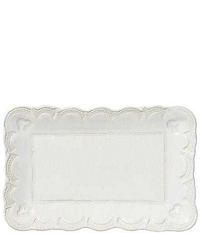 VIETRI Sinc Incanto Stone White Lace Small Rectangular Platter