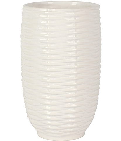 VIETRI Tessere Basketweave Short Vase