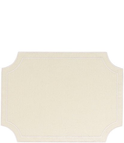 VIETRI Tessuti Ivory Rectangular Placemats with White Stitching, Set of 4