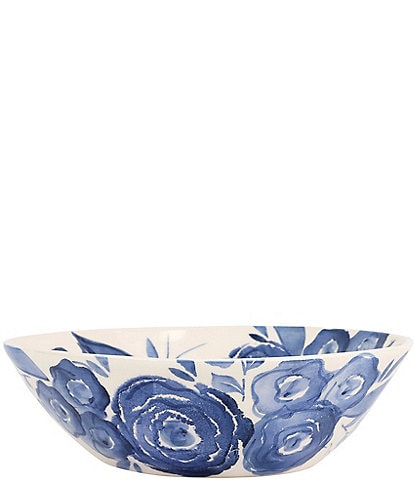 VIETRI Viva by VIETRI Blue Camellia Shallow Serving Bowl