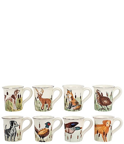 VIETRI Wildlife Assorted Coffee Mugs, Set of 8
