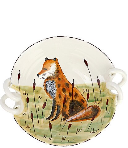 VIETRI Wildlife Collection Fox Handled Bowl