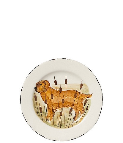 VIETRI Festive Fall Collection Wildlife Hunting Dog Salad Plate