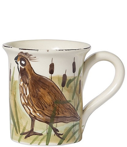 VIETRI Festive Fall Collection Wildlife Quail Mug