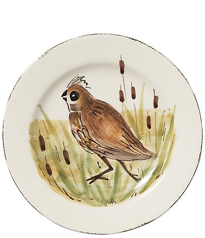 VIETRI Festive Fall Collection Wildlife Quail Salad Plate