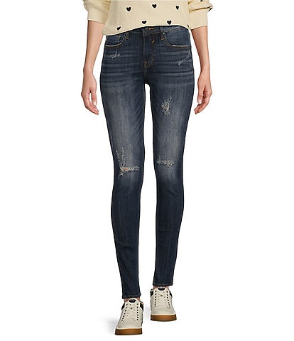 Vigoss Jagger Mid Rise Destructed Skinny Jeans