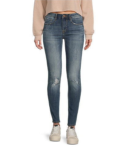 Vigoss Jagger Mid Rise Destructed Skinny Jeans