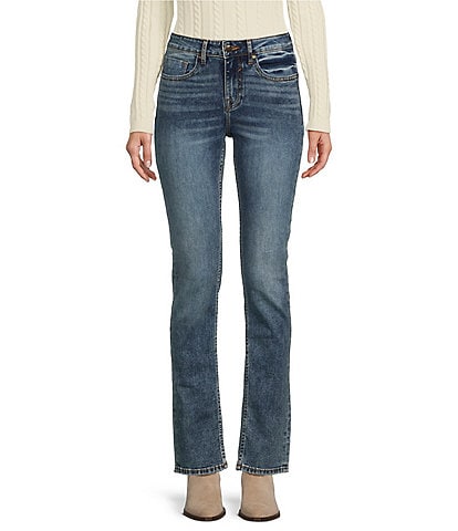 Vigoss Marley Mid Rise Skinny Fit Straight Leg Jeans