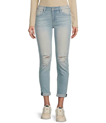 Vigoss Thompson Mid Rise Destructed Tomboy Jeans