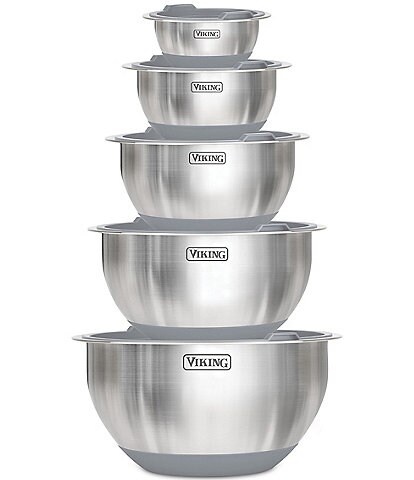 Viking 10-Piece Stainless Steel Mixing Bowl Set with Lids