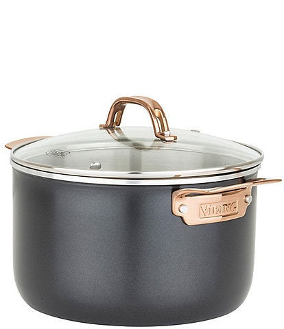 Viking 3-Ply Black and Copper 6-Quart Dutch Oven with Glass Lid