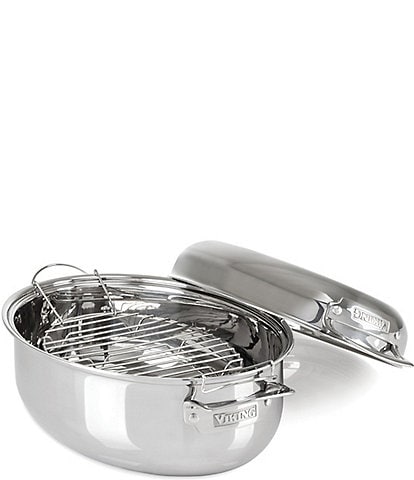 High Dome Covered Roaster Pan With Lid & Wire Rack for Roasting