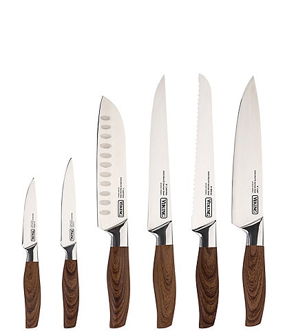 Viking 6-Piece German Steel Hollow Handle Cutlery Set with Sleeves, Brown