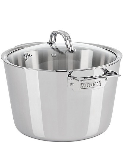 Viking Contemporary 3-Ply Stainless Steel 8.0-Quart Stock Pot with Lid