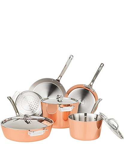 Viking Contemporary 4-Ply Copper Clad 9-Piece Cookware Set with Metal Lids