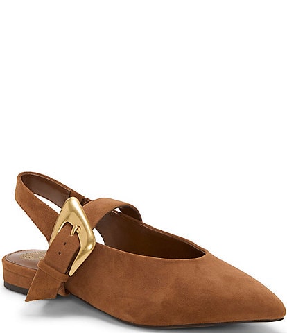 Vince Camuto Amoret Suede Pointed Toe Slingback Flats