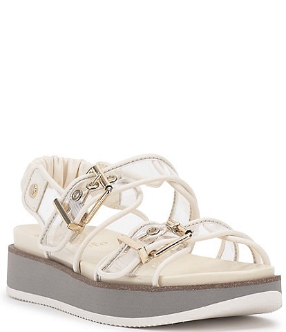 Vince Camuto Anivay Clear Platform Buckle Sandals