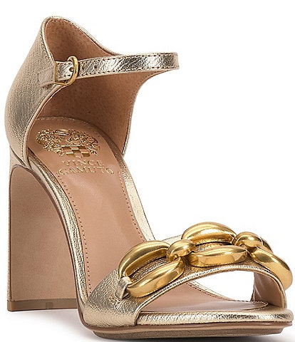 Vince Camuto Aurelia Metallic Leather Chain Link Dress Sandals