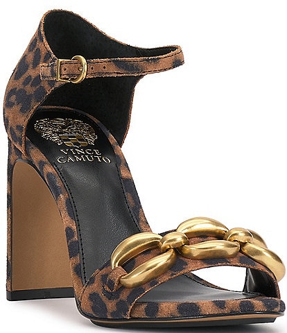 Vince Camuto Aurelia Suede Chain Link High Heel Dress Sandals
