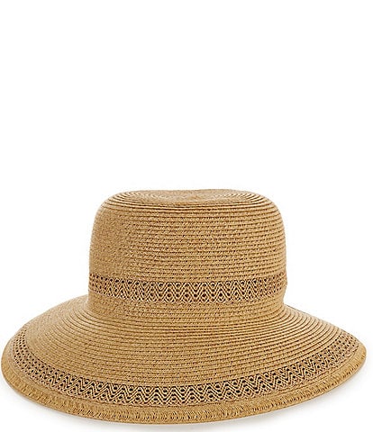 Vince Camuto Brimless Straw Floppy Open Inset Hat