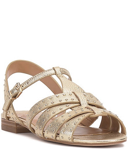 Vince Camuto Chaya Studded Leather Flat Gladiator Sandals