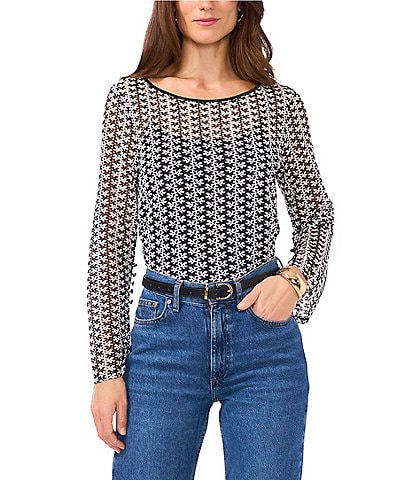 Vince Camuto Crew Neck Long Sleeve Blouse